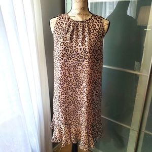 Loft Animal Print sleeveless swing dress